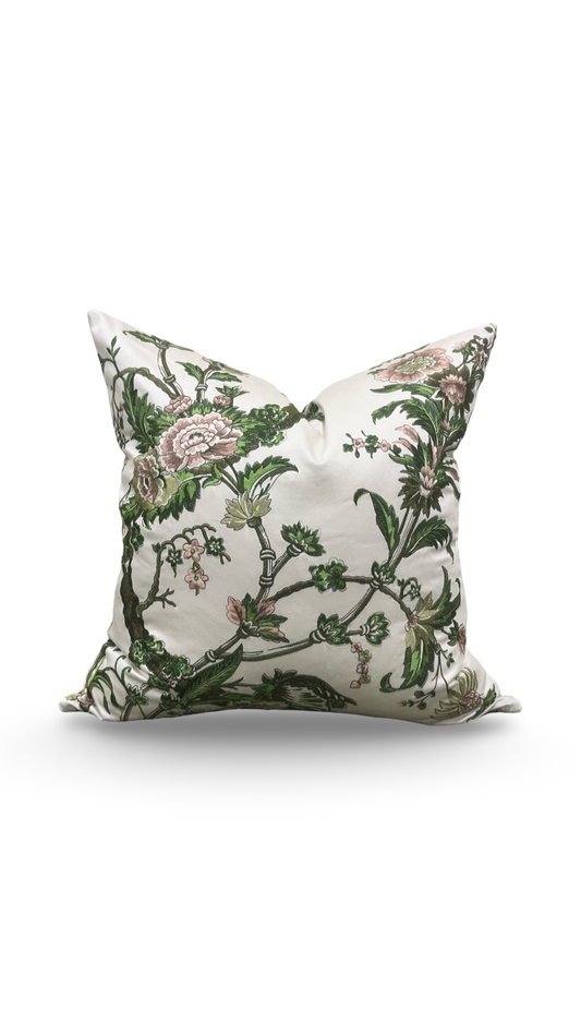 Embroidered Decorative Pillow Floral Mily 22x22" Knife Edge Cover