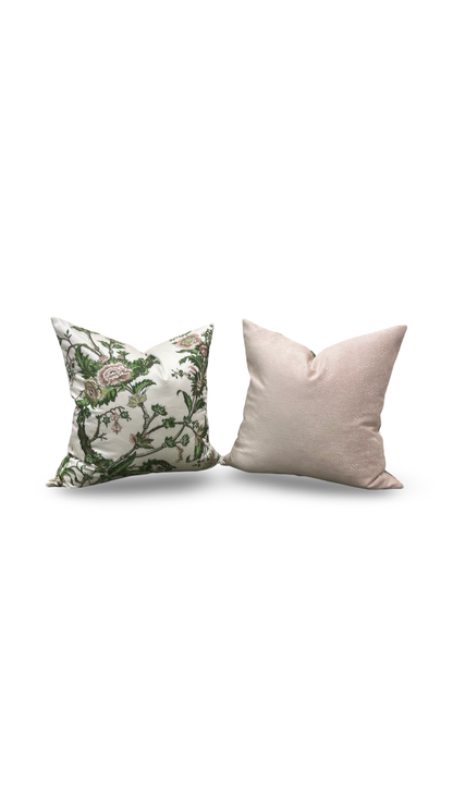 Embroidered Decorative Pillow Floral Mily 22x22" Knife Edge Cover