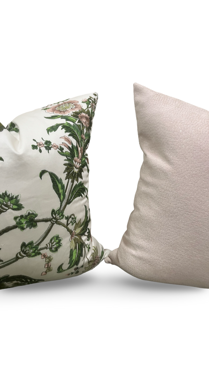 Embroidered Decorative Pillow Floral Mily 22x22" Knife Edge Cover