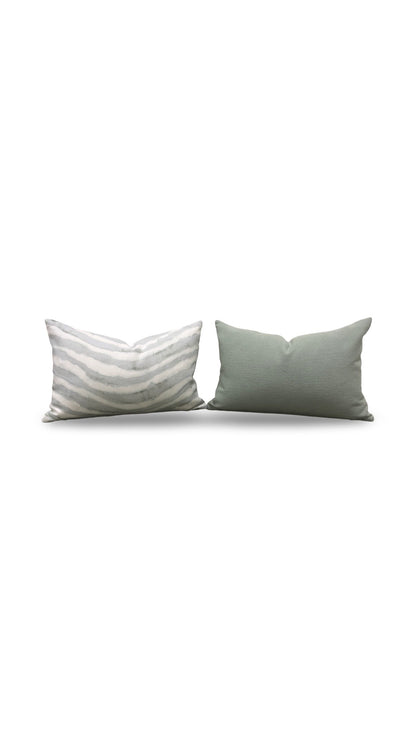 Kravet Fabric Lumbar Pillow Makai Reef 12x18" Knife Edge Cover