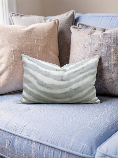 Kravet Fabric Lumbar Pillow Makai Reef 12x18" Knife Edge Cover