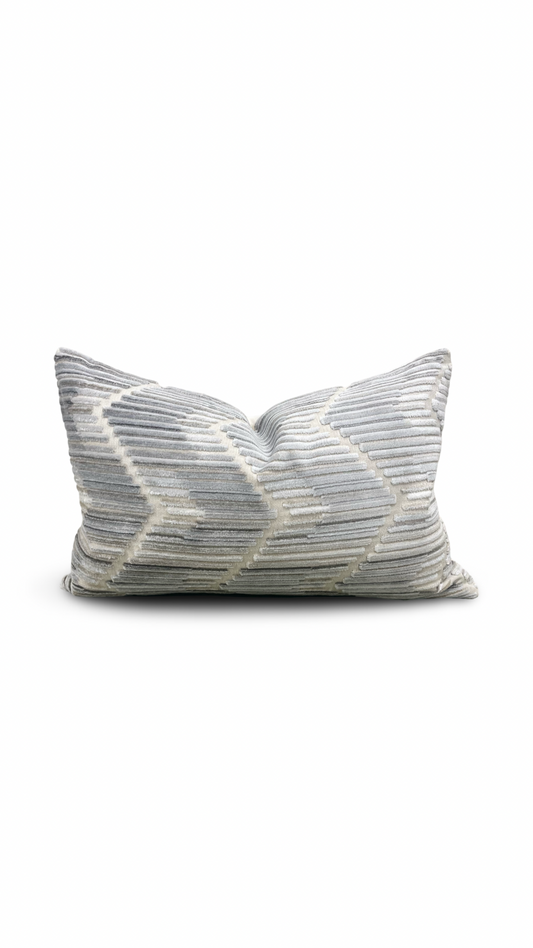 Chair Pillow - Highs And Lows Silver 12x18" Knife Edge Decorative Lumbar Pillow