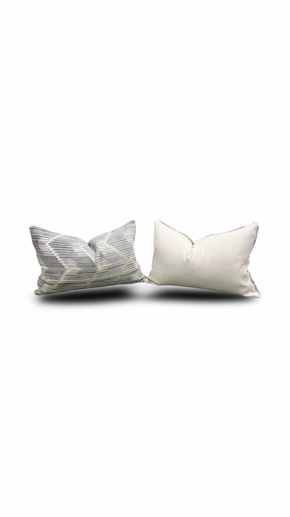 Highs And Lows Silver 12x18" Knife Edge Decorative Lumbar Pillow
