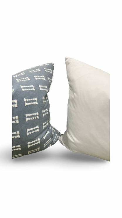 Light Blue and White Embroidered 22x22" Knife Edge Decorative Pillow