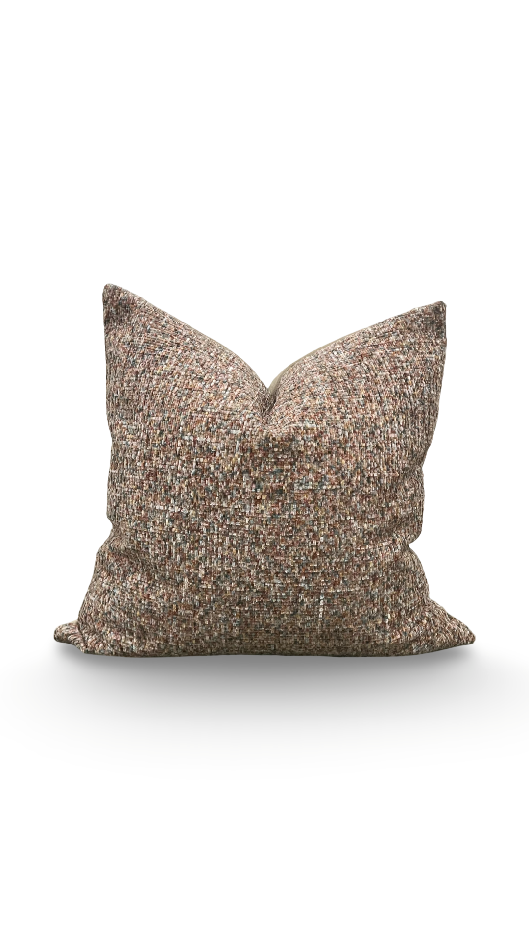 Designer Fabric Chenille Multi Colored 20x20" Knife Edge Decorative Throw Pillow