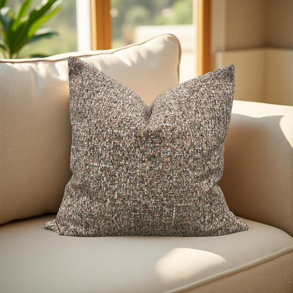 Designer Fabric Chenille Multi Colored 20x20" Knife Edge Decorative Throw Pillow