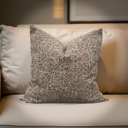 Designer Fabric Chenille Multi Colored 20x20" Knife Edge Decorative Throw Pillow