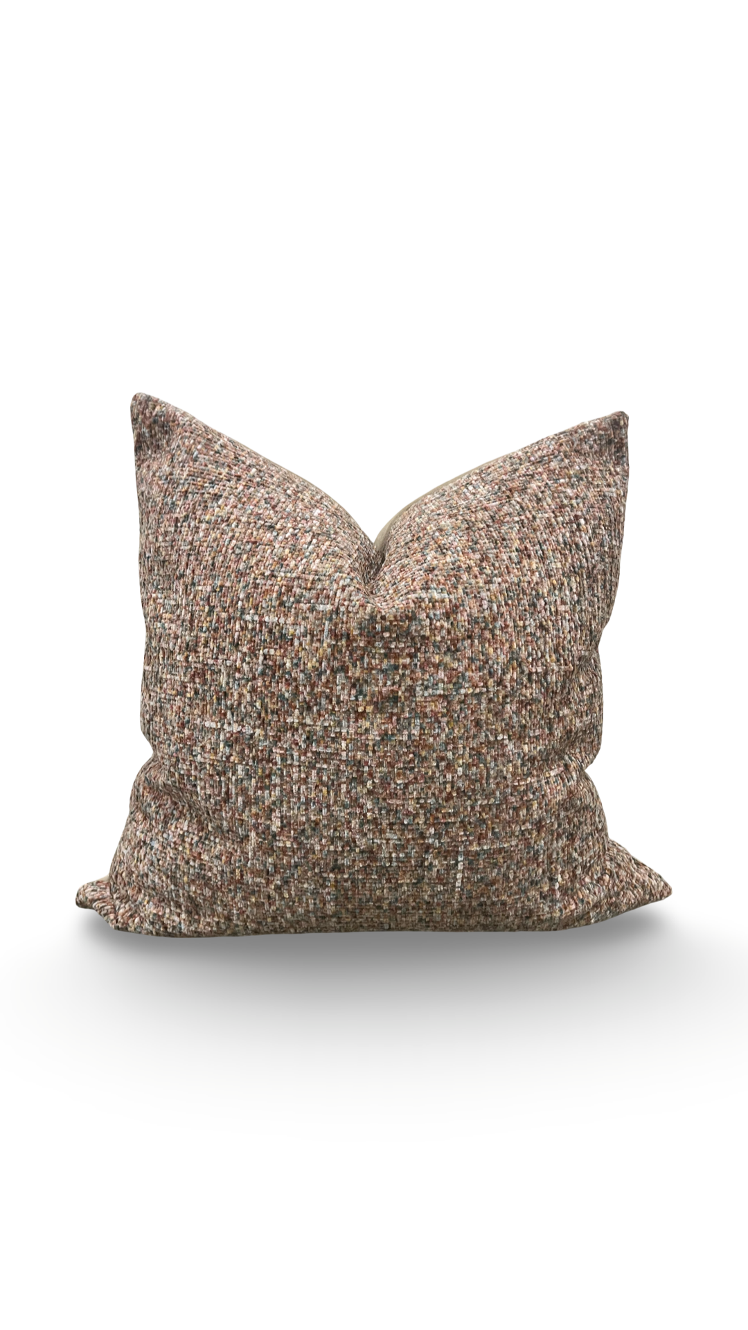 Designer Fabric Chenille Multi Colored 20x20" Knife Edge Decorative Throw Pillow