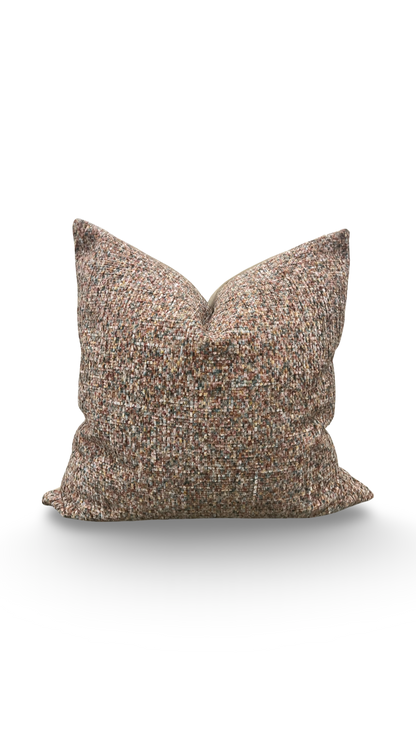 Designer Fabric Chenille Multi Colored 20x20" Knife Edge Decorative Throw Pillow
