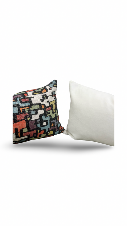 Designer Fabric Puzzle Gumdrop 12x18" Knife Edge Decorative Lumbar Pillow