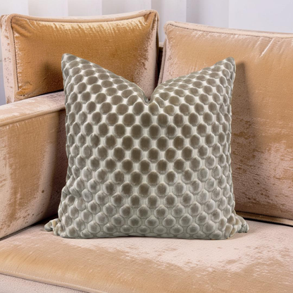 Polka Dot Decorative Pillow Opulent Suede 20x20" Knife Edge Cover