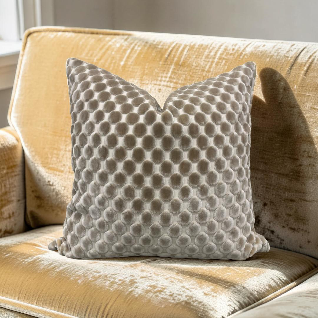 Polka Dot Decorative Pillow Opulent Suede 20x20" Knife Edge Cover
