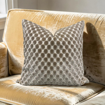 Polka Dot Decorative Pillow Opulent Suede 20x20" Knife Edge Cover