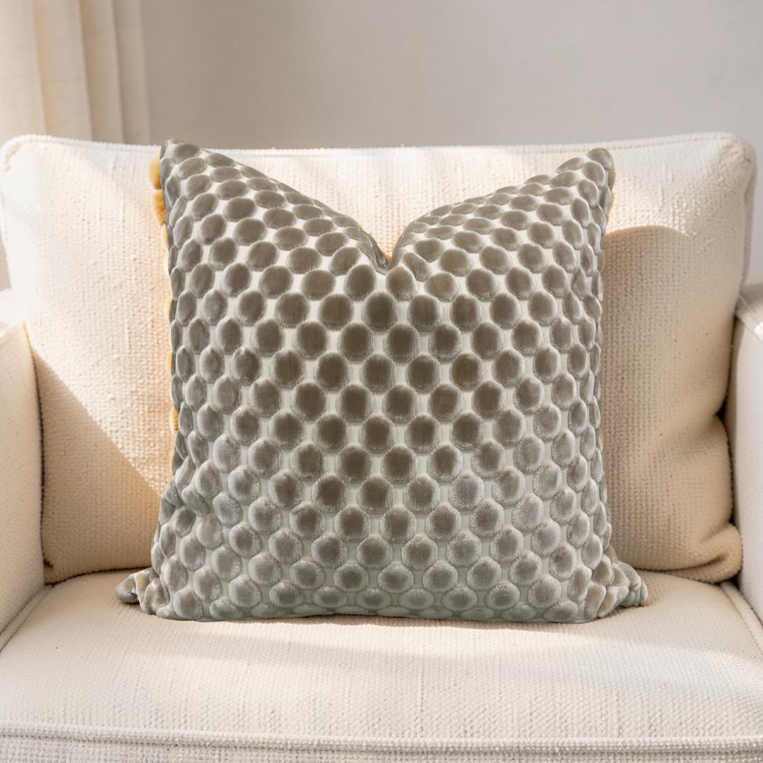 Polka Dot Decorative Pillow Opulent Suede 20x20" Knife Edge Cover