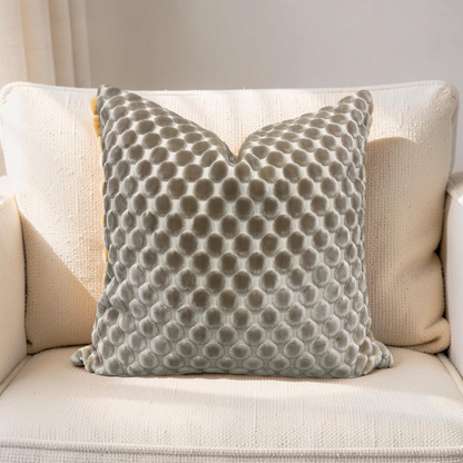 Polka Dot Decorative Pillow Opulent Suede 20x20" Knife Edge Cover