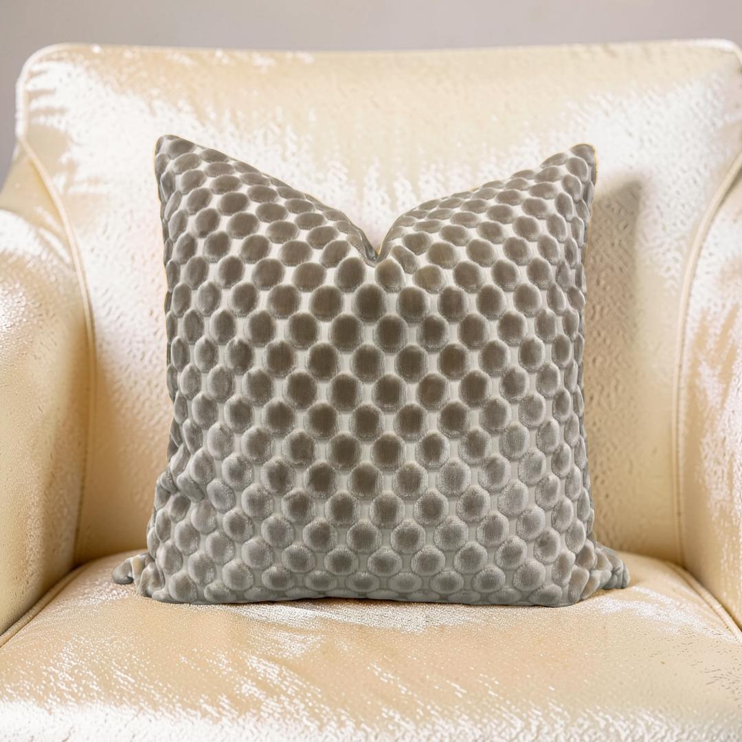 Polka Dot Decorative Pillow Opulent Suede 20x20" Knife Edge Cover