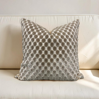 Polka Dot Decorative Pillow Opulent Suede 20x20" Knife Edge Cover
