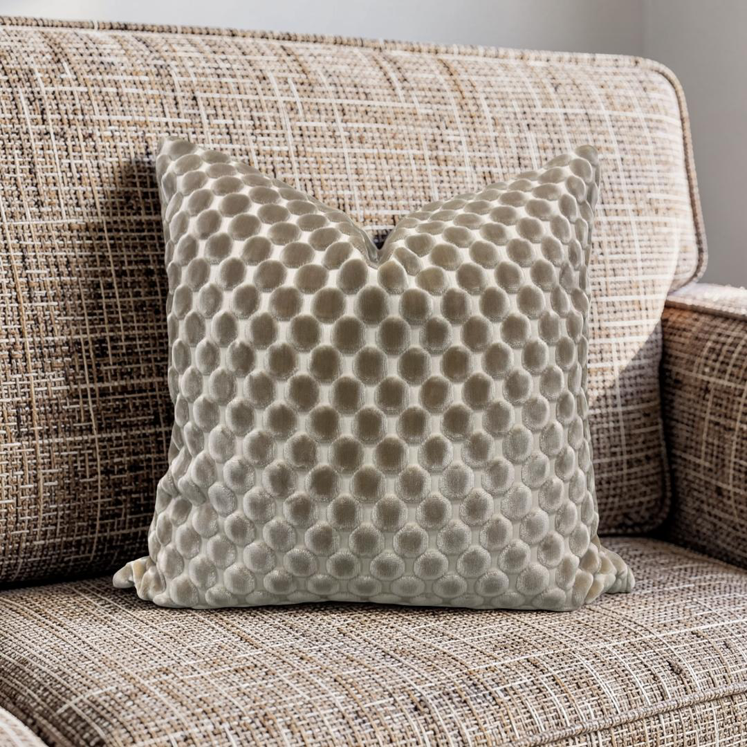 Polka Dot Decorative Pillow Opulent Suede 20x20" Knife Edge Cover