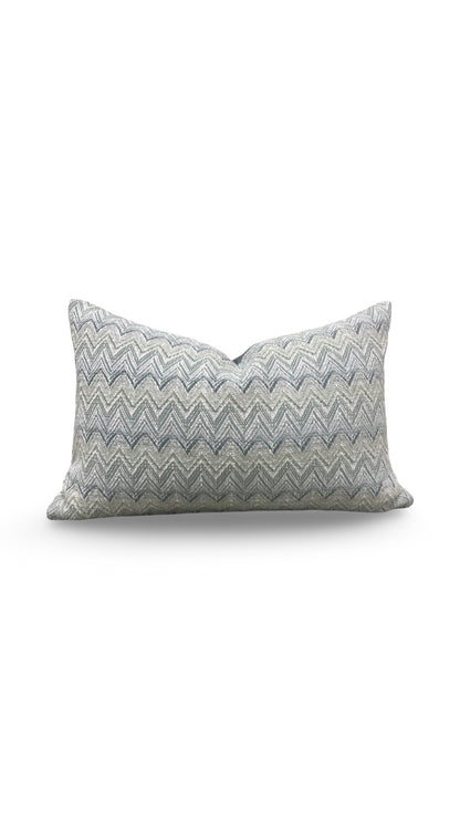 Lee Jofa Lumbar Pillow Cambrose Weave Mineral 12x18" Knife Edge Cover