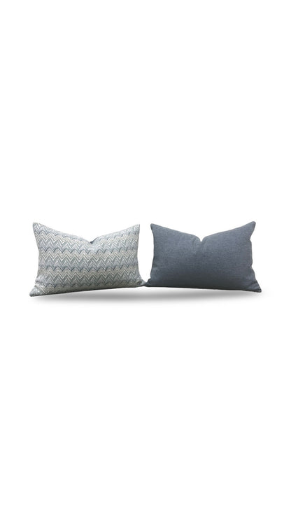 Lee Jofa Lumbar Pillow Cambrose Weave Mineral 12x18" Knife Edge Cover