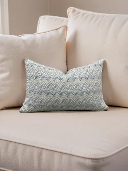 Lee Jofa Lumbar Pillow Cambrose Weave Mineral 12x18" Knife Edge Cover