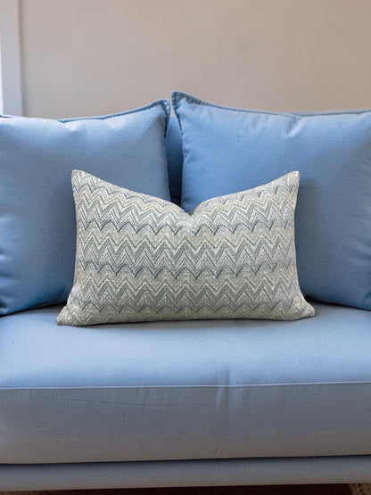 Lee Jofa Lumbar Pillow Cambrose Weave Mineral 12x18" Knife Edge Cover