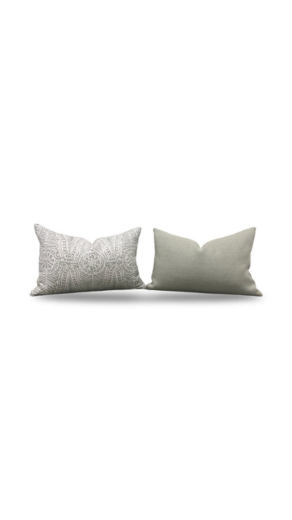 Lee Jofa Lumbar Pillow Avondale Moss 12x18" Knife Edge Cover