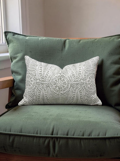 Lee Jofa Lumbar Pillow Avondale Moss 12x18" Knife Edge Cover