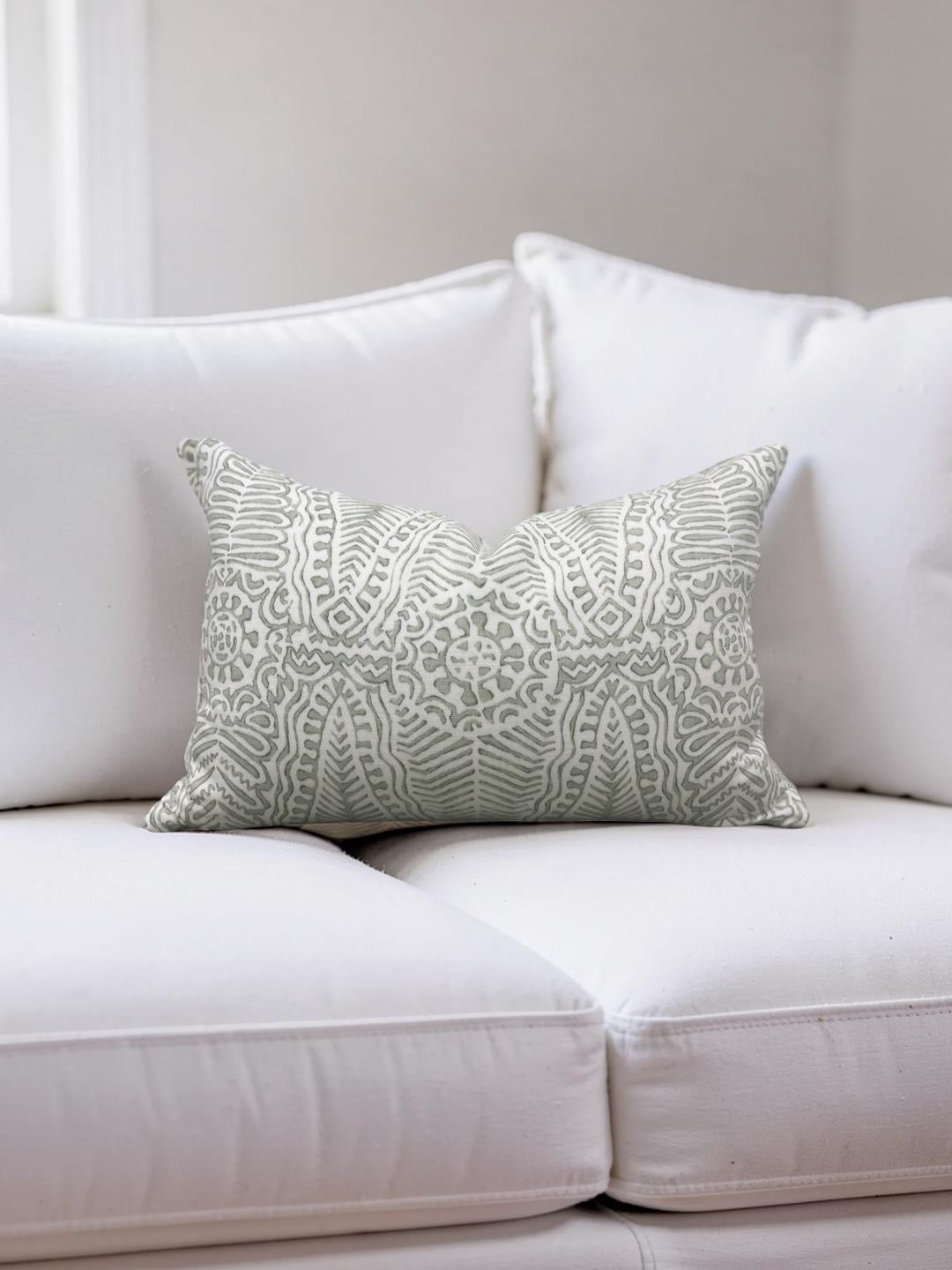 Lee Jofa Lumbar Pillow Avondale Moss 12x18" Knife Edge Cover
