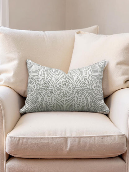 Lee Jofa Lumbar Pillow Avondale Moss 12x18" Knife Edge Cover