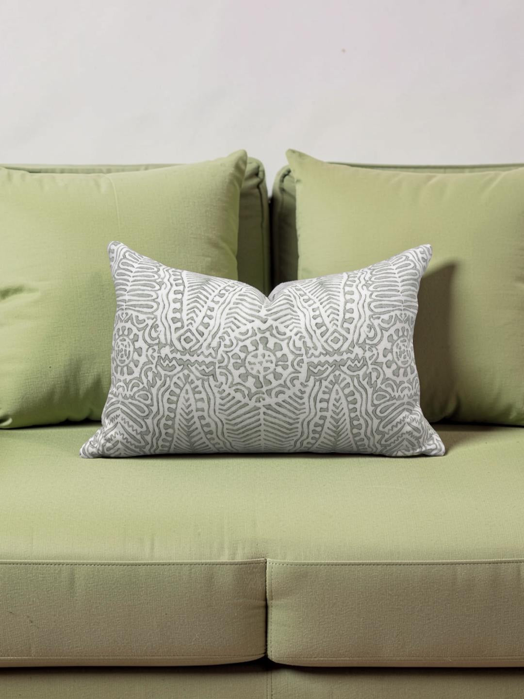 Lee Jofa Lumbar Pillow Avondale Moss 12x18" Knife Edge Cover