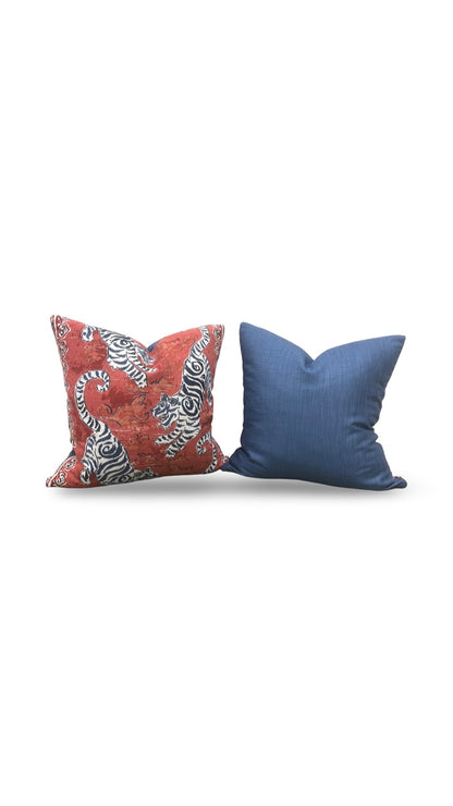 Tiger Decorative Pillow Bongol Poppy - 18x18" Knife Edge Cover