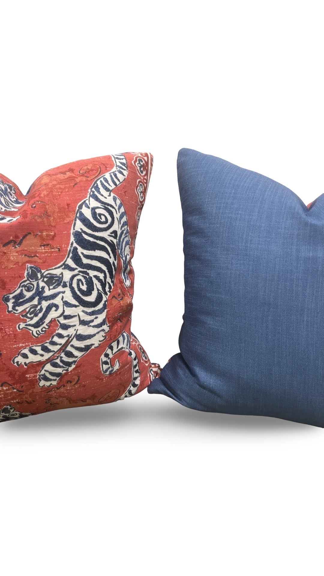 Tiger Decorative Pillow Bongol Poppy - 18x18" Knife Edge Cover