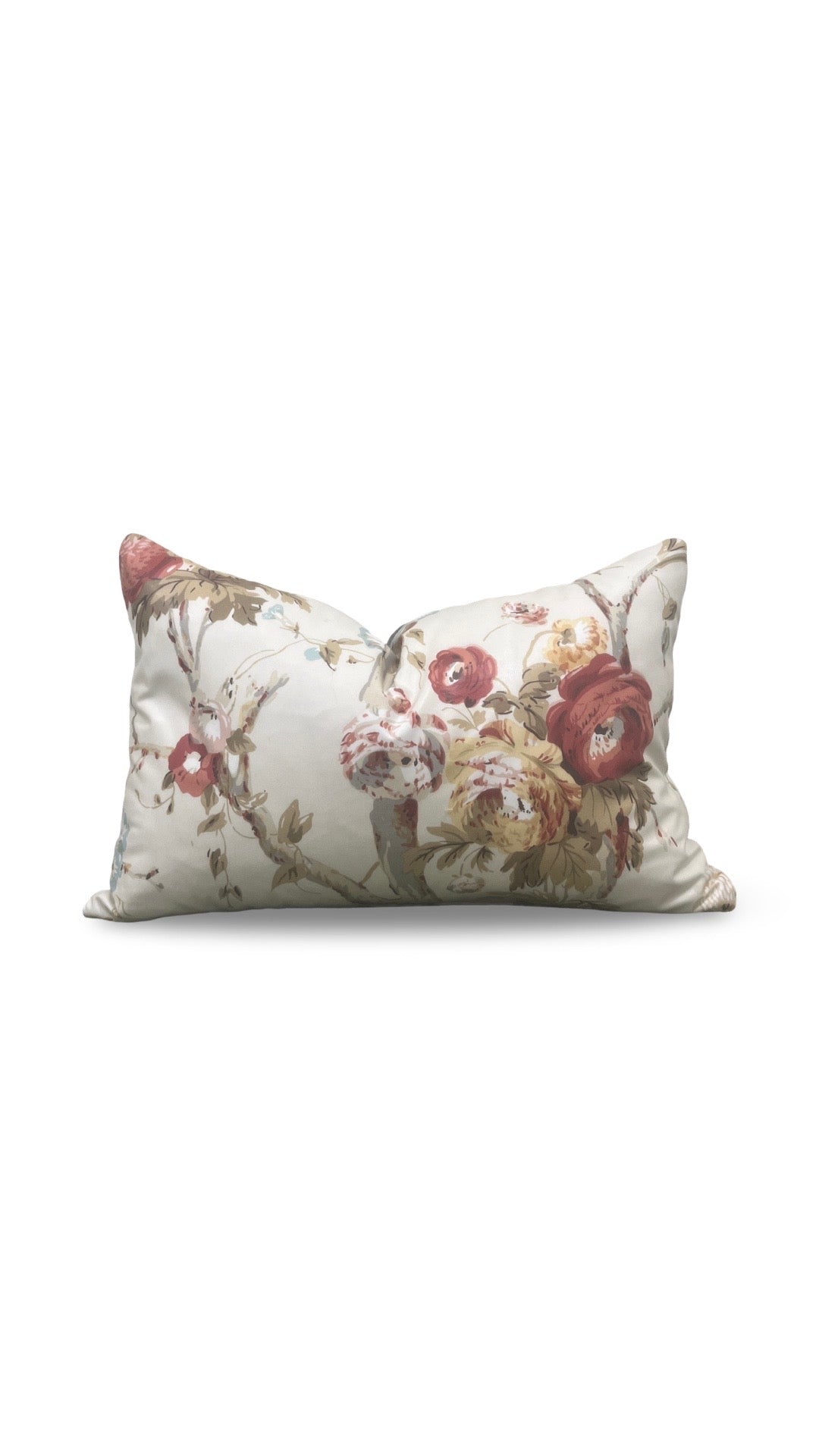Lee Jofa Lumbar Pillow Trentham Hall Rose 12x18" Knife Edge Cover