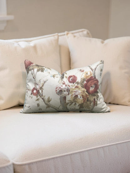 Lee Jofa Lumbar Pillow Trentham Hall Rose 12x18" Knife Edge Cover