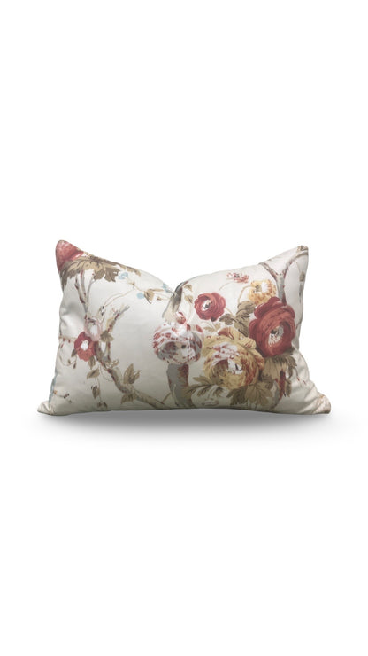 Lee Jofa Lumbar Pillow Trentham Hall Rose 12x18" Knife Edge Cover