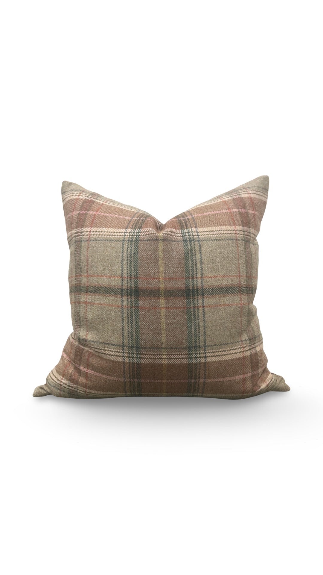 Lee Jofa Decorative Pillow Shetland Plaid Quartz 20x20" Knife Edge Cover