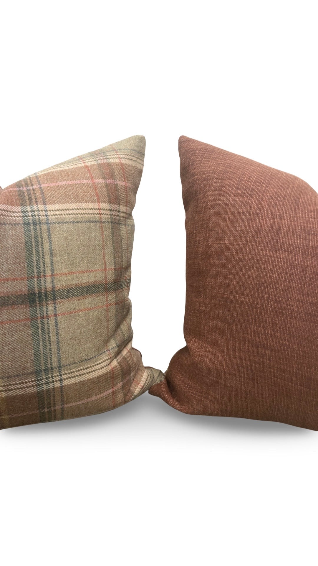 Lee Jofa Decorative Pillow Shetland Plaid Quartz 20x20" Knife Edge Cover