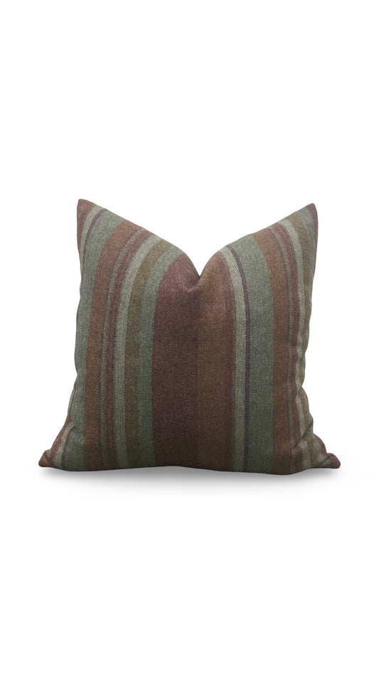Mulberry Decorative Pillow Lindisfarne Stripe 18x18" Knife Edge Cover