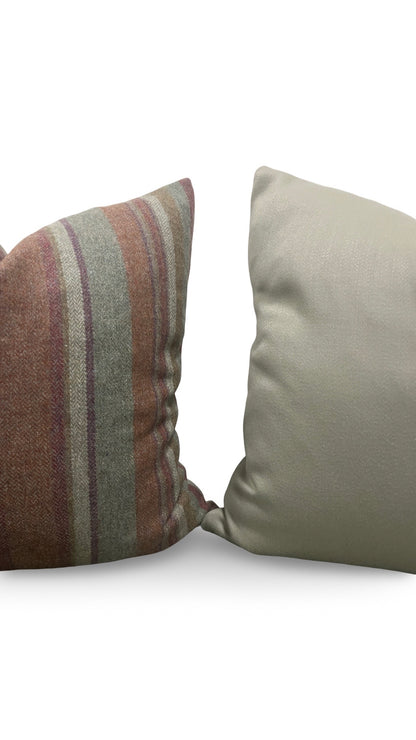 Mulberry Decorative Pillow Lindisfarne Stripe 18x18" Knife Edge Cover