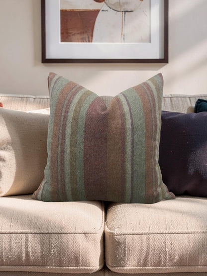 Mulberry Decorative Pillow Lindisfarne Stripe 18x18" Knife Edge Cover