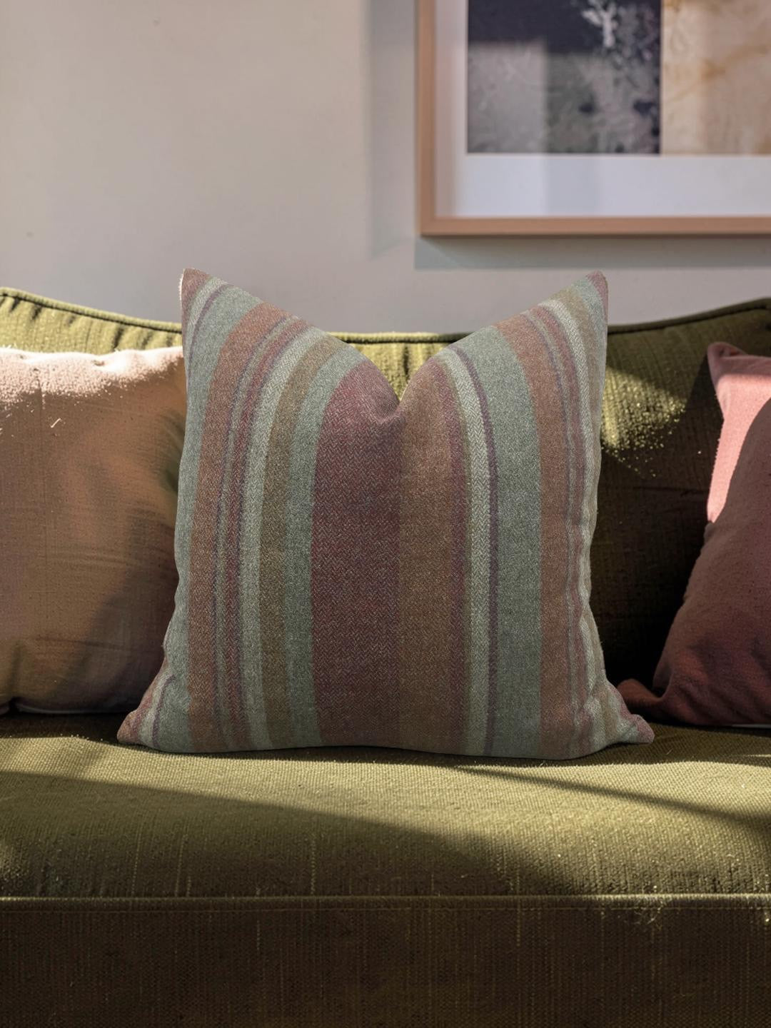 Mulberry Decorative Pillow Lindisfarne Stripe 20x20" Knife Edge Cover
