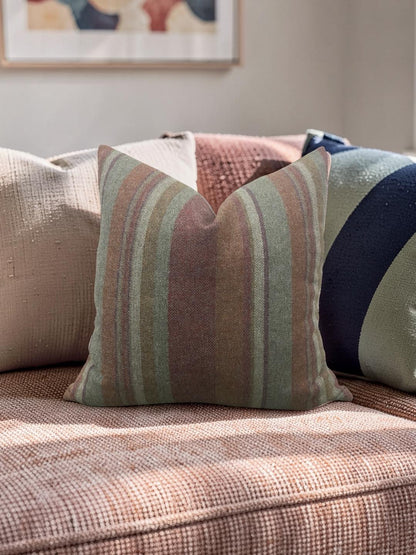 Mulberry Decorative Pillow Lindisfarne Stripe 20x20" Knife Edge Cover