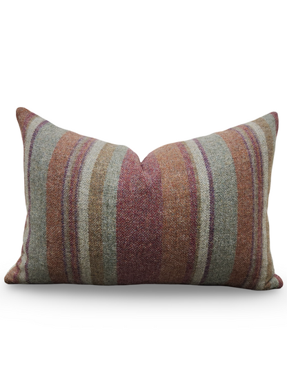 Lumbar Pillow Lindisfarne Stripe - Russet/Sage 12x18" Knife Edge Cover