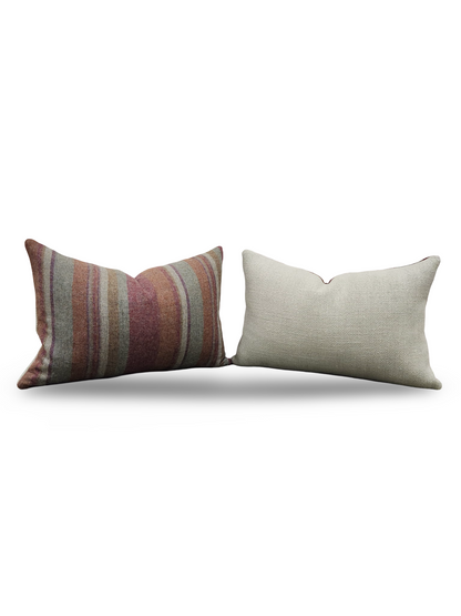 Lumbar Pillow Lindisfarne Stripe - Russet/Sage 12x18" Knife Edge Cover