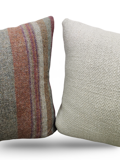 Lumbar Pillow Lindisfarne Stripe - Russet/Sage 12x18" Knife Edge Cover