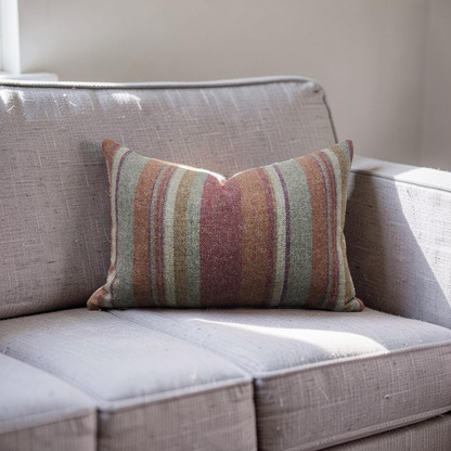 Lumbar Pillow Lindisfarne Stripe - Russet/Sage 12x18" Knife Edge Cover