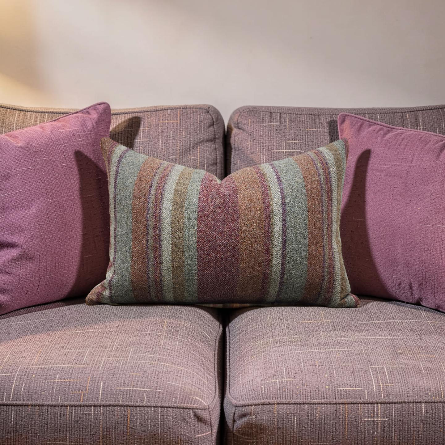 Lumbar Pillow Lindisfarne Stripe - Russet/Sage 12x18" Knife Edge Cover
