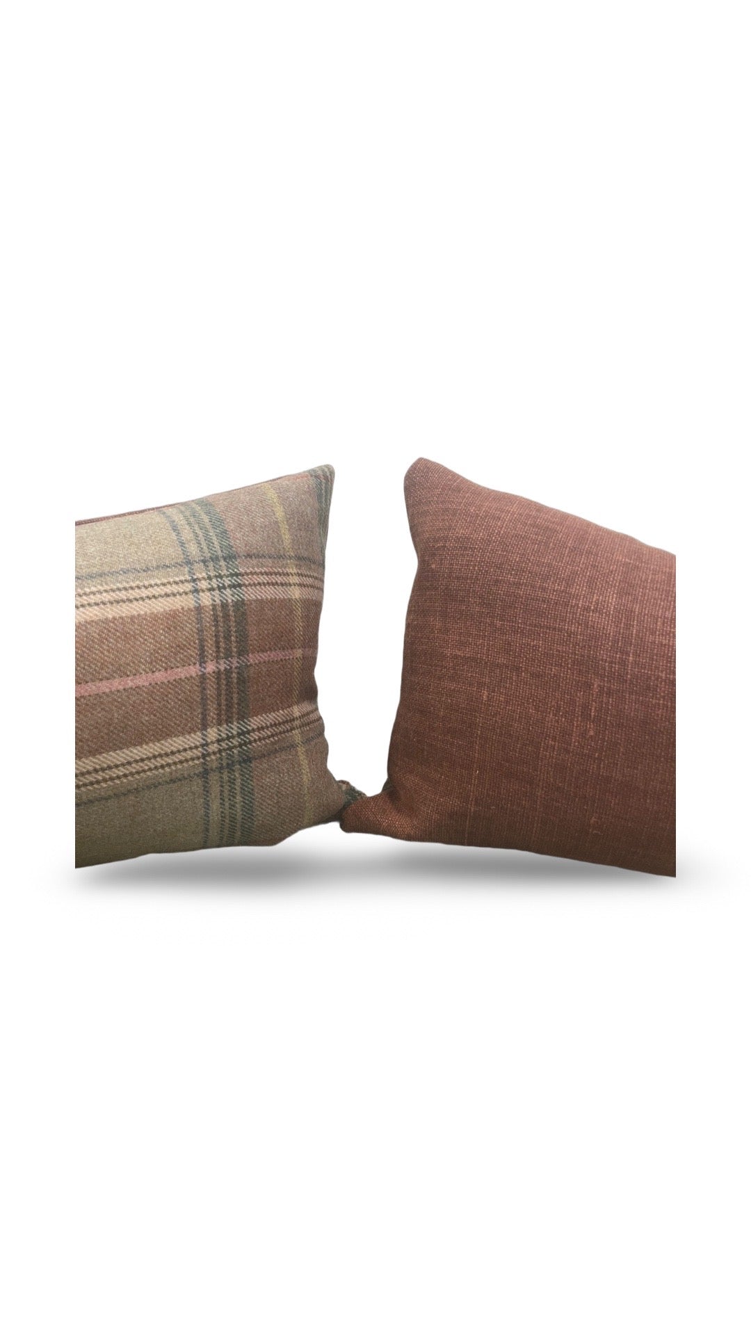 Mulberry Lumbar Pillow Shetland Plaid Quartz 12x18" Knife Edge Cover