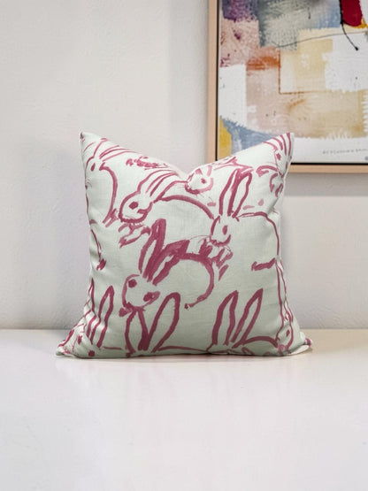 Lee Jofa Decorative Pillow Hunt Slonem Pink 22x22" Knife Edge Cover